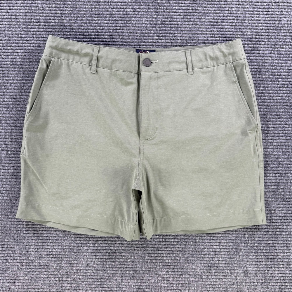 Faherty All Day Short Men 33 Green Hybrid Stretch Chino Outdoors Hike Climb Fish